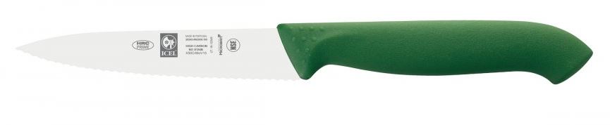 FACA LEGUMES C/SERRA 100MM VERDE HORECA